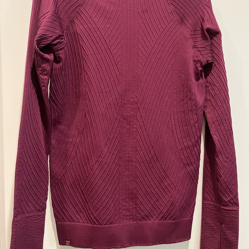 Lululemon: Ribbed Long Sleeve Top in Deep Pink/maroon - Picture 2 of 7